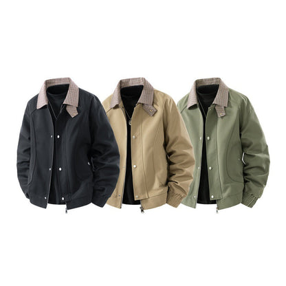 Herren Übergangsjacke Modern mit Karomuster Kragen