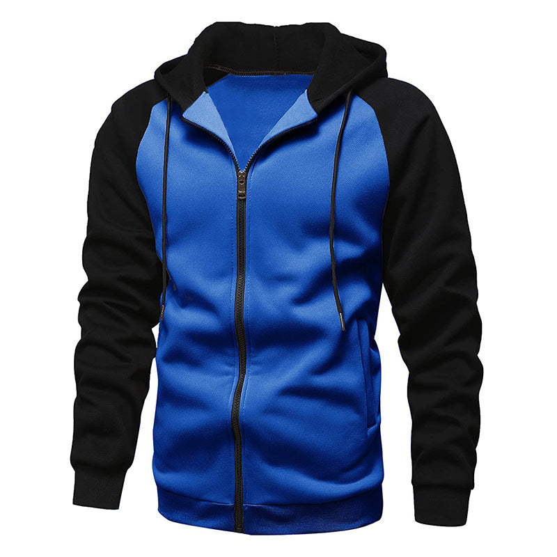Herren Kapuzenjacke Lässig Mit Kontrast Ärmeln Streetwear