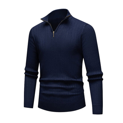 Herren Strickpullover Modern Stehkragen Reißverschluss Hochwertig