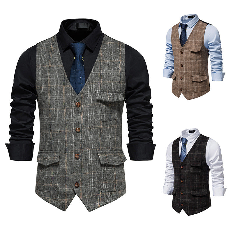 Herren Weste Elegant Strukturiert Mit Taschen