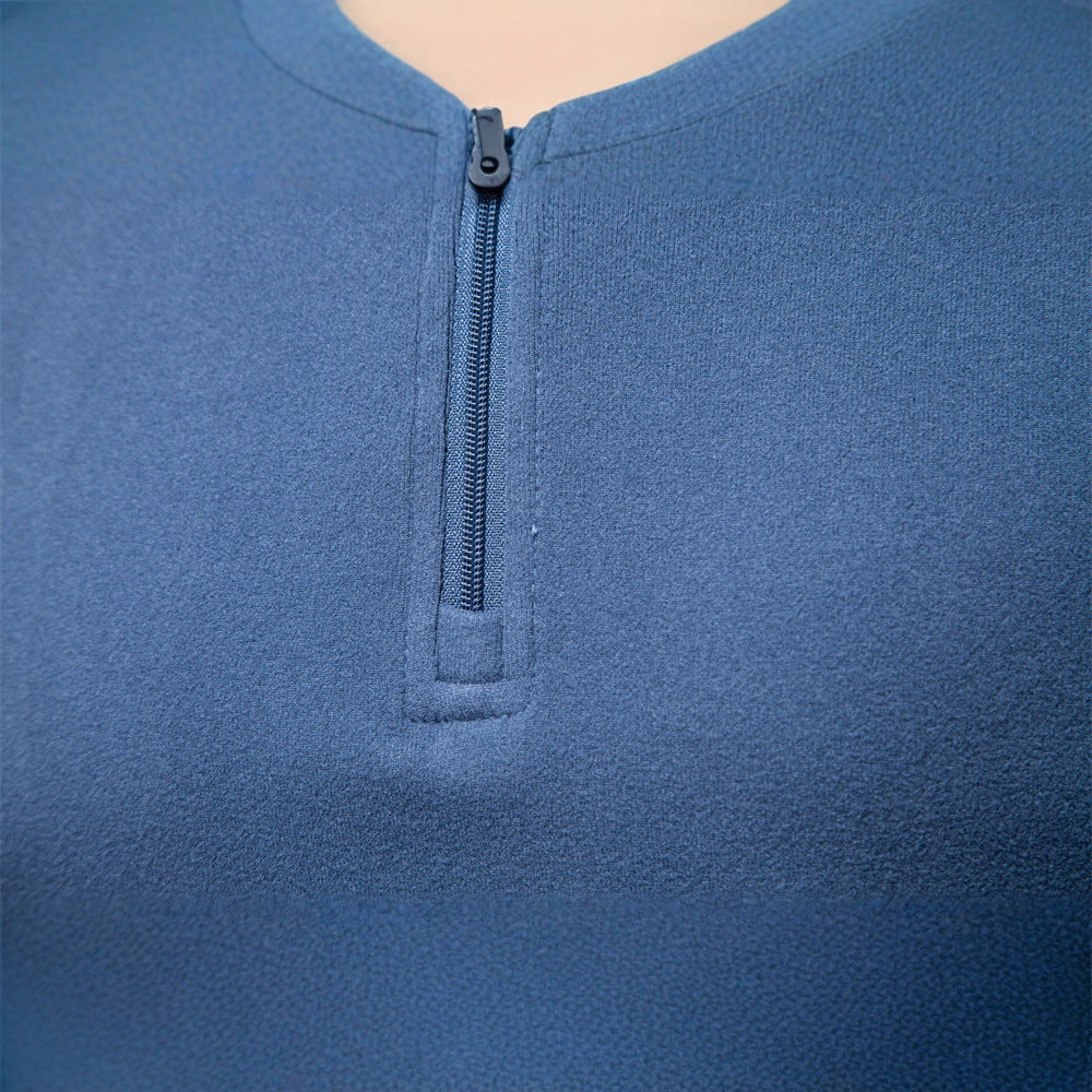 Herren Sweatshirt Funktionstextil Hochkragen Kurzreißverschluss Sportlich