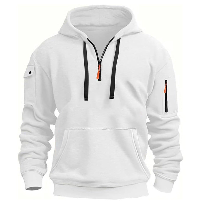 Herren Kapuzenpullover Mit Reißverschluss und Taschen Sportlich