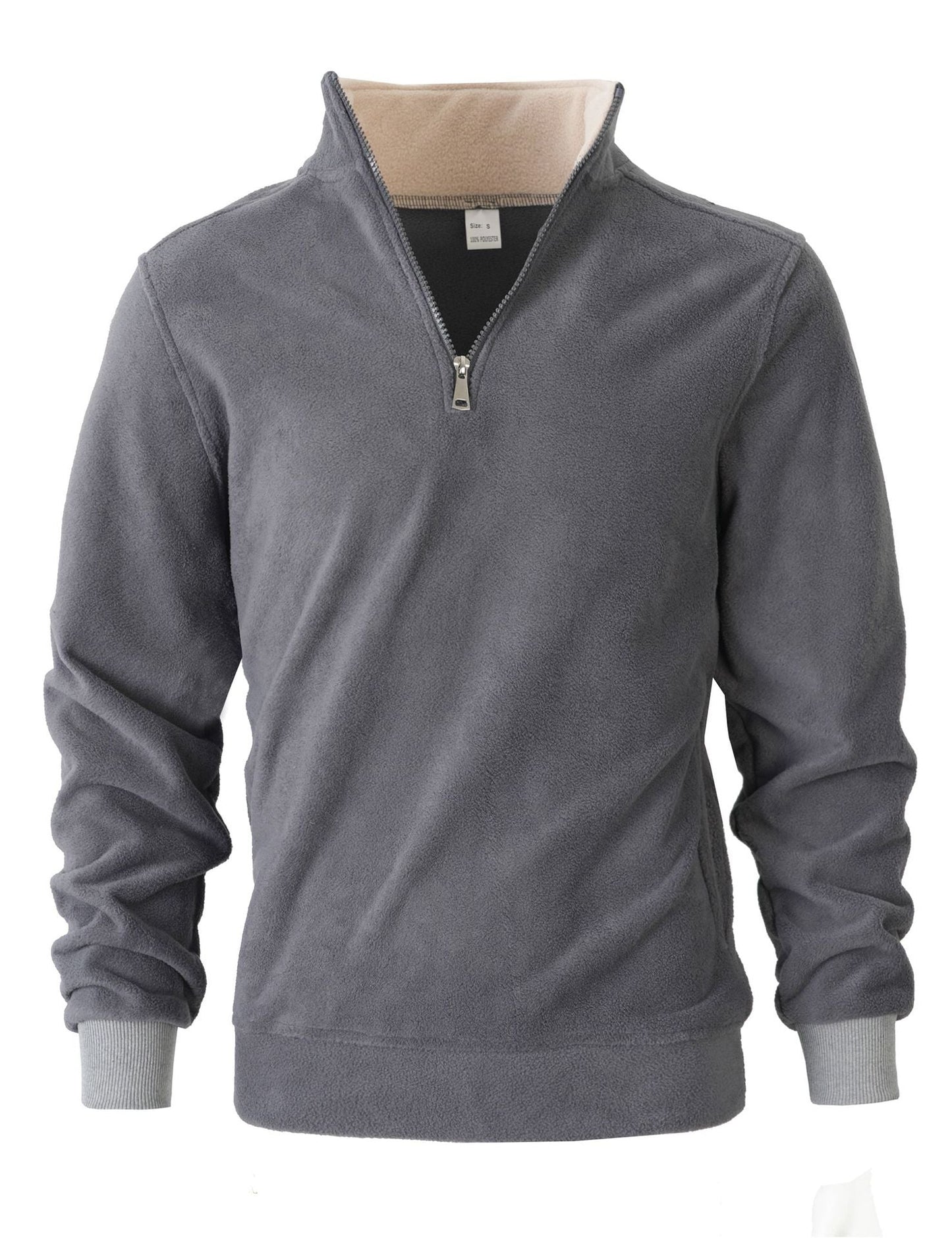 Herren Fleece Pullover Halbzipper Elastisch Bequem