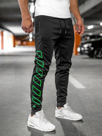Herren Jogginghose Slim Fit Sportlich Schwarz