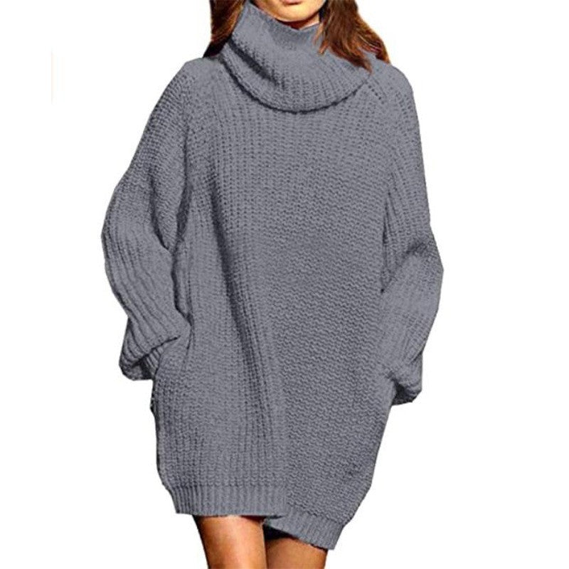 Damen Strickpullover Oversized Großkragen Modern
