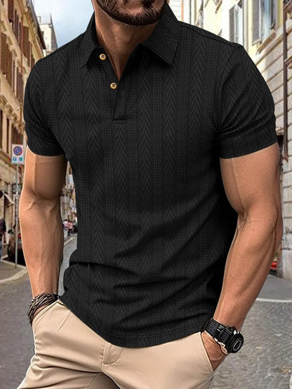 Herren Poloshirt Kurzarm Strukturiert Elegantes Design