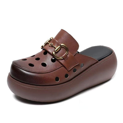 Damen Clogs mit Schnallen Design Modern Schwarz