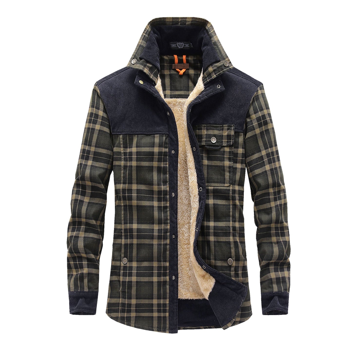 Herren Flanelljacke Warm Fleece Innenfutter Lässig