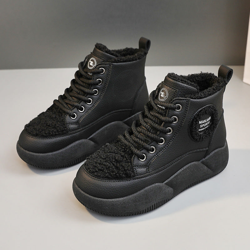 Damen Sneaker Hoch Flauschig Innenfutter Robust