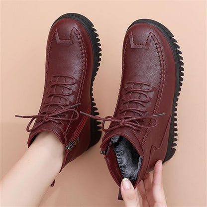 Damen Stiefeletten Hoch Komfort Reißverschluss Schwarz