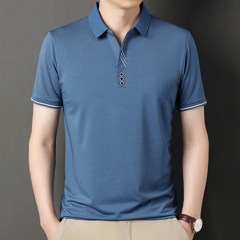 Herren Polohemd Modern Knopfleiste Kontrastdetails - BerlinGlamour