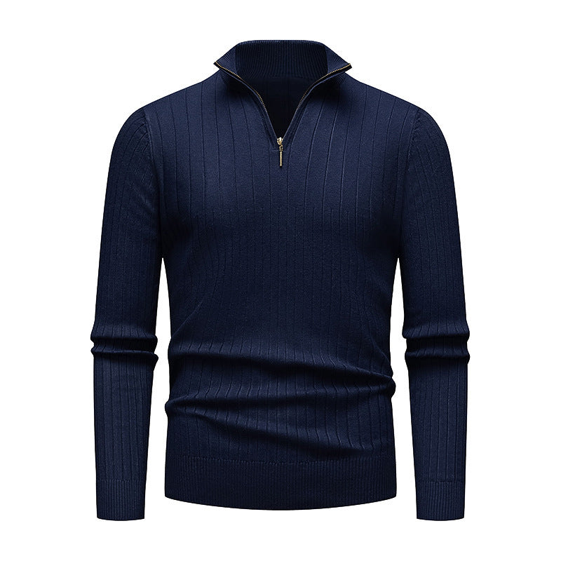 Herren Strickpullover Modern Stehkragen Reißverschluss Hochwertig