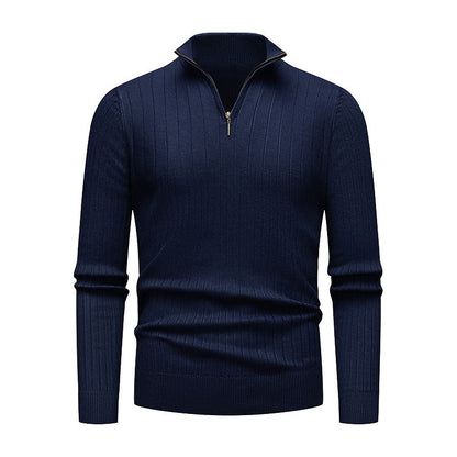 Herren Strickpullover Modern Stehkragen Reißverschluss Hochwertig