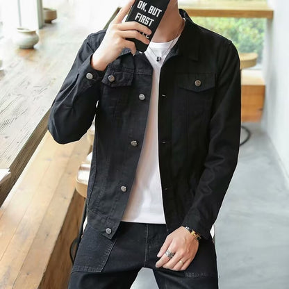 Herren Jeansjacke Modern mit Reißverschluss und Stylishen Details