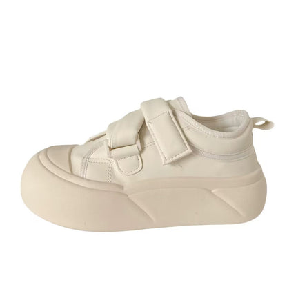 Damen Sneaker Klettverschluss Dicke Sohle Bequem