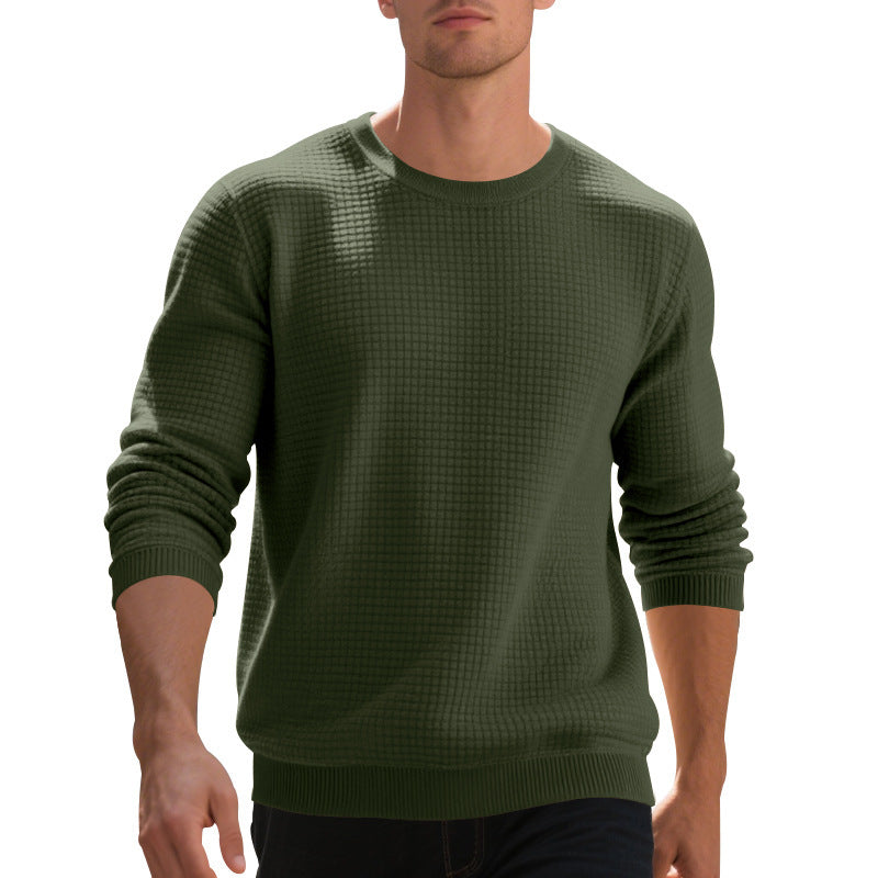 Modischer Herren Pullover Struktur Rundhals Angenehm Tragen