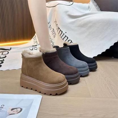 Damen Ankle Boots Flauschig Rutschfest Winterstiefel