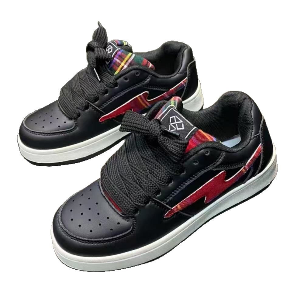 Damen Sneaker Sportlich Karomuster Rutschfest