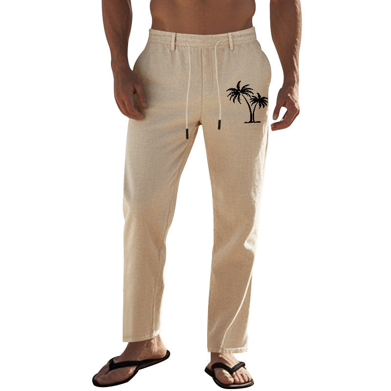 Herren Leinenhose Leicht Mit Kordelzug Sommer - BerlinGlamour