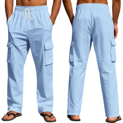 Herren Cargo-Hose Praktisch Mit Kordelzug und Seitentaschen