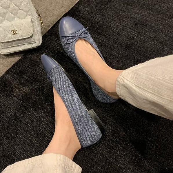 Damen Ballerinas Elegante Komfort Schuhe Blockabsatz