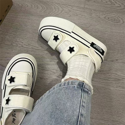 Damen Sneaker mit Klettverschluss Stern Applikation