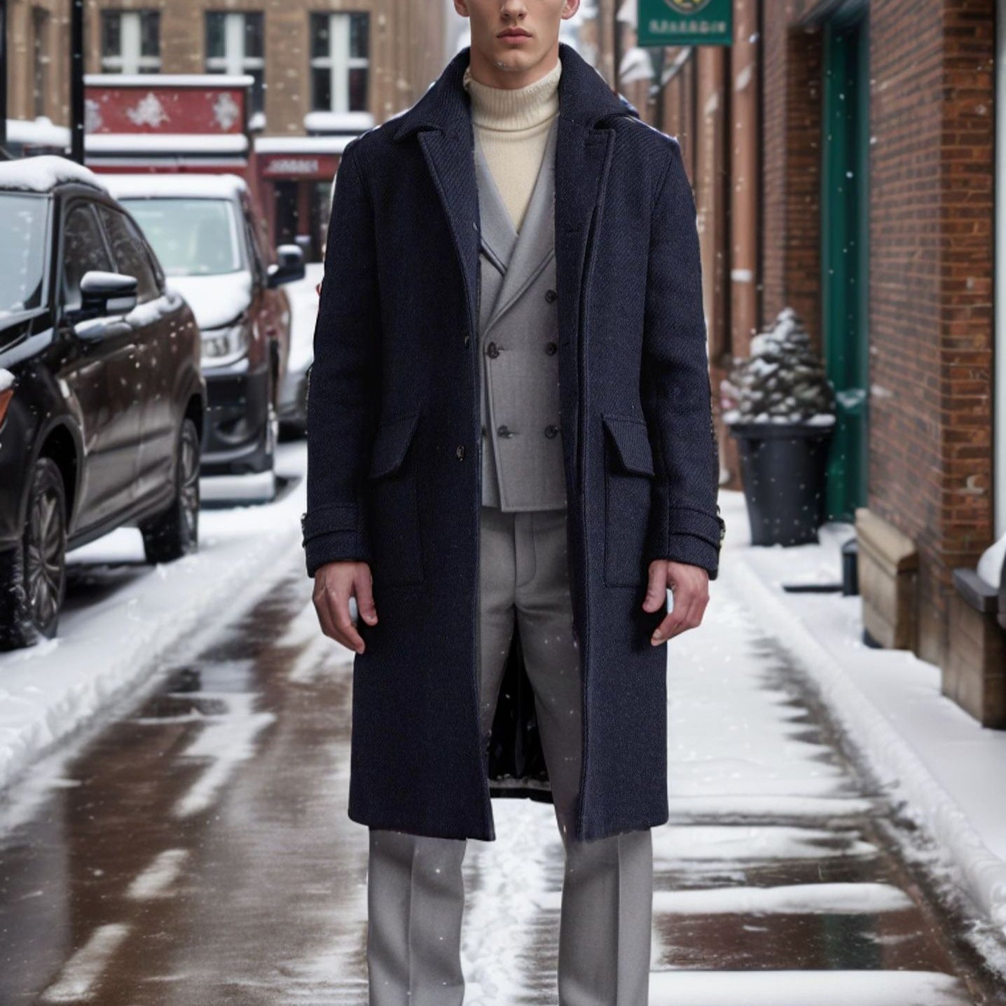 der neue Titel: Elegantner Wool Peacoat Berlin Glamour