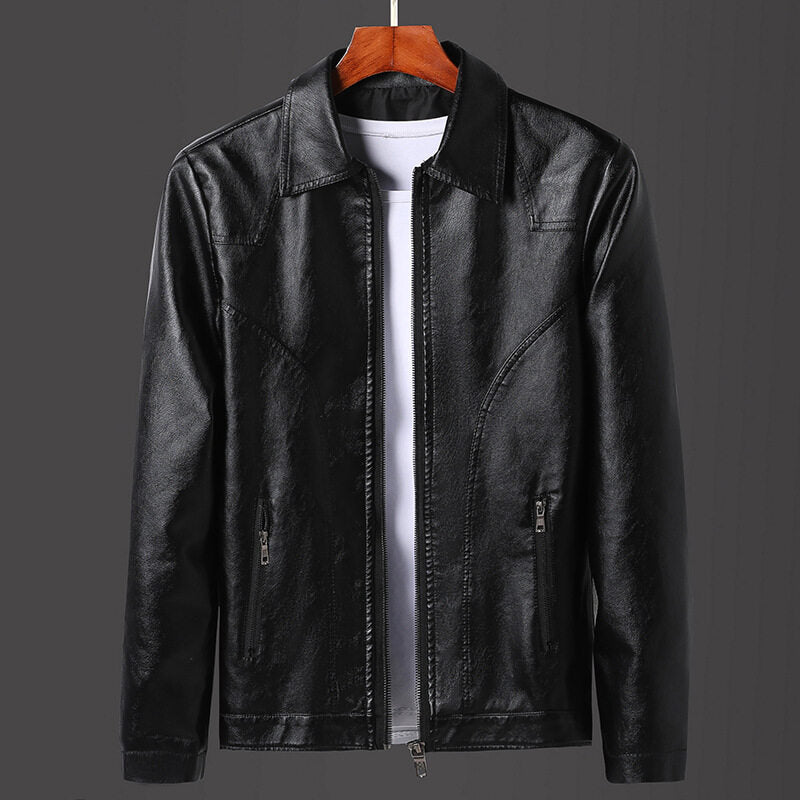 Lederjacke Herren Lässig Urban Schwarz