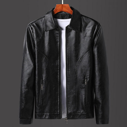 Lederjacke Herren Lässig Urban Schwarz
