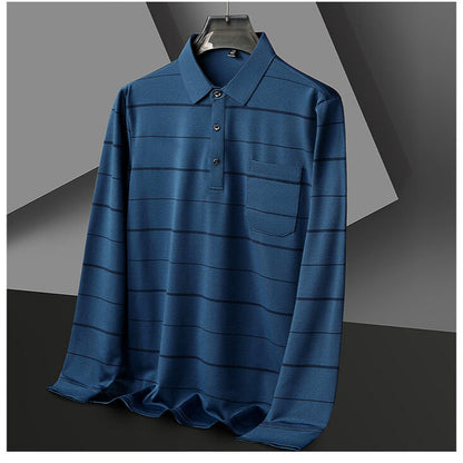 Herren Poloshirt Kurzarm Streifenmuster Elegant Modern - BerlinGlamour