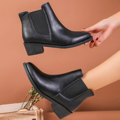 Vegane Chelsea Stiefeletten Damen Elastisch Schwarz