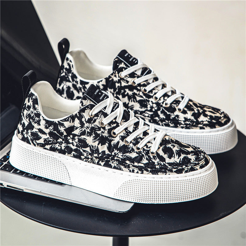 Damen Sneaker Blumen Muster Freizeitschuhe Modisch