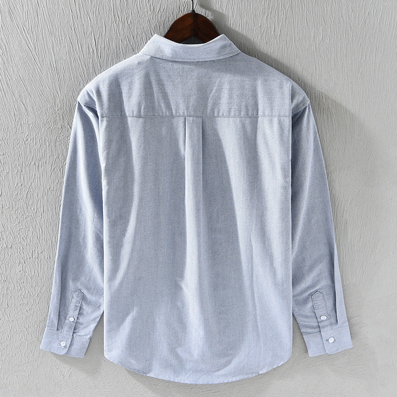 Herren Oxford Hemd Langarm Baumwolle Elegent