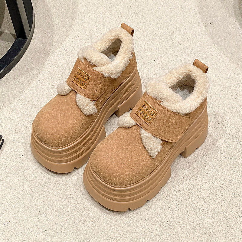 Damen Clogs Warmgefüttert Klettverschluss Verstellbar Winter