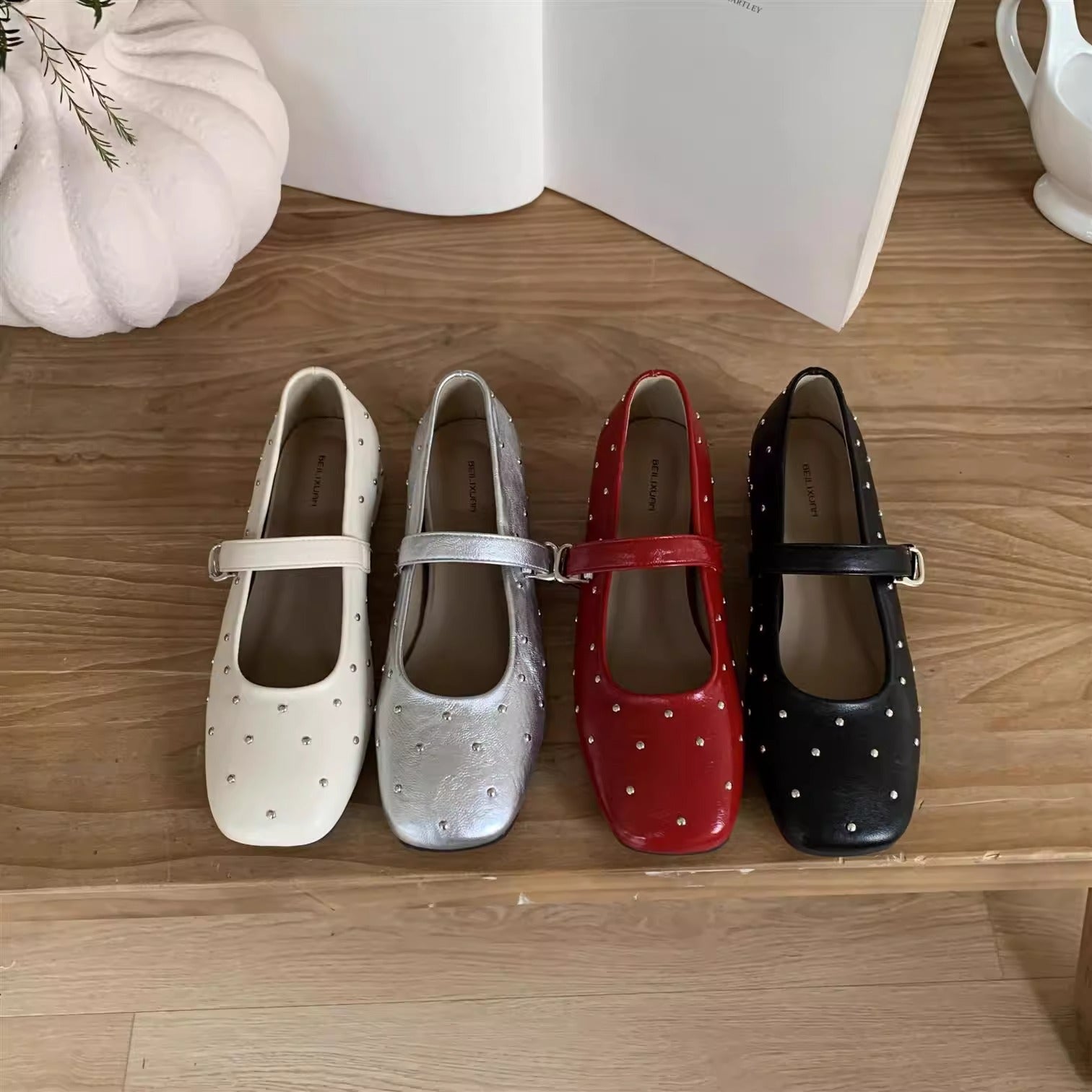 Damen Ballerinas Elegante Strassstein Schuhe Heidi Mode - BerlinGlamour