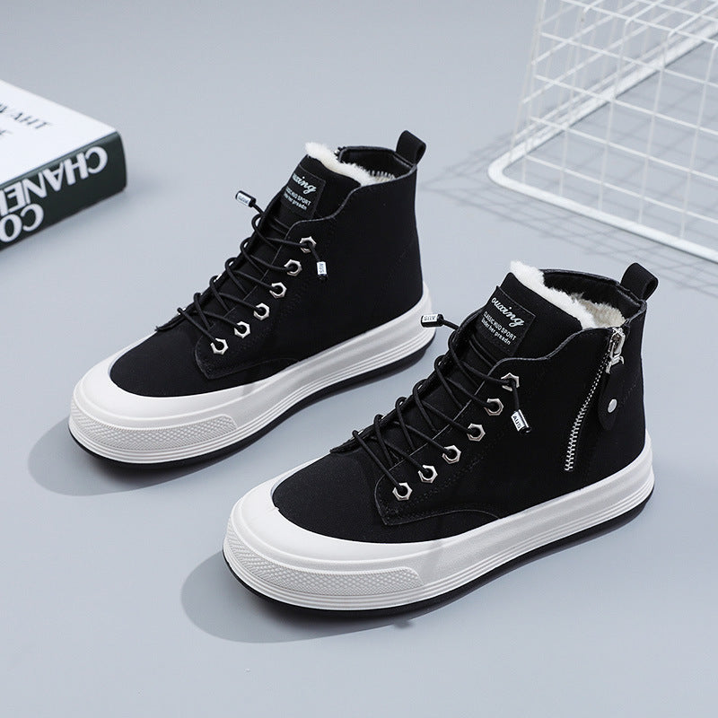 Damen Sneaker Hoch Hoher Schaft Kuschelig Warm