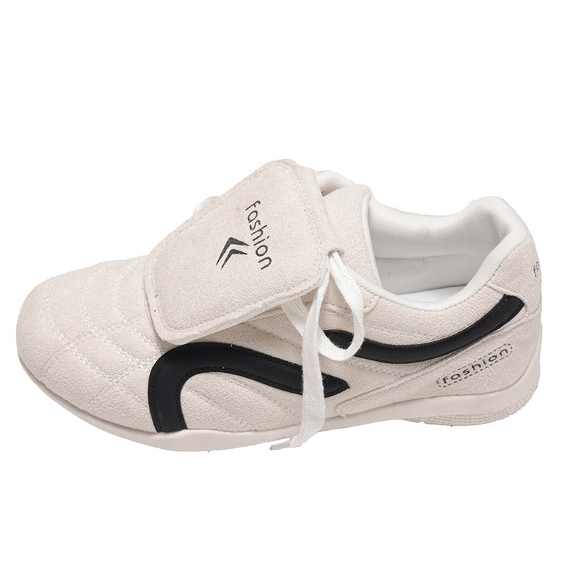 Damen Sneaker Sportlich mit Klettverschluss Wildleder Optik