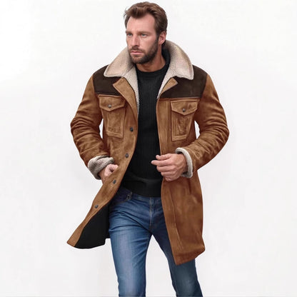 Herren Lammfelljacke Vintage Stil Bequem Elegant