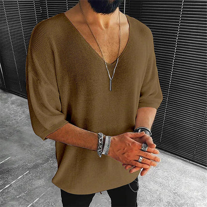 Herren Pullover Übergröße V-Ausschnitt Großes Modell