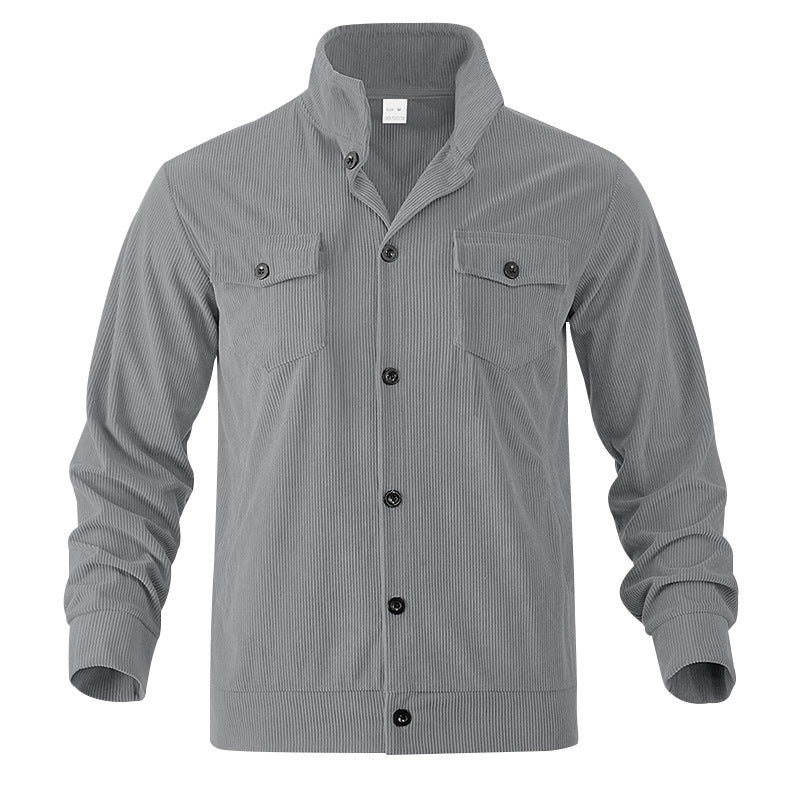 Herren Kordjacke Lässig mit Brusttaschen Modern