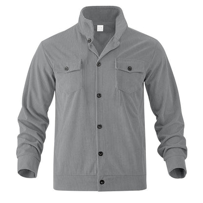 Herren Kordjacke Lässig mit Brusttaschen Modern