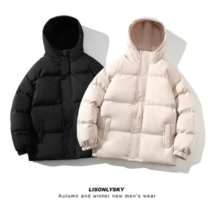 Herren Winterjacke Gesteppt Warm Mit Kragen Und Taschen