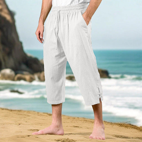 Herren Strandhose Bequem Mit Seitenschlitzen Sommer