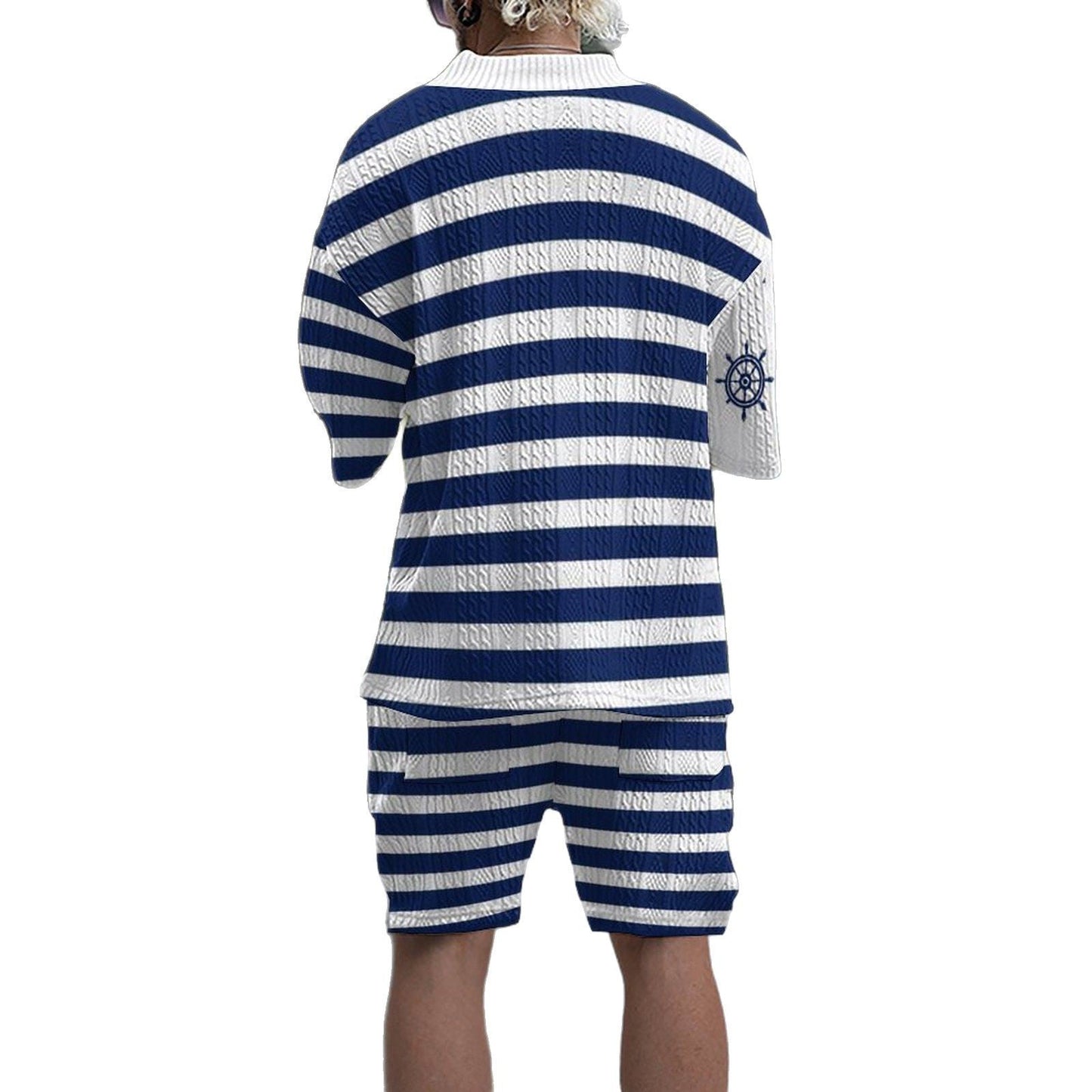 Herren Freizeithemd Marine Streifen Klassisch