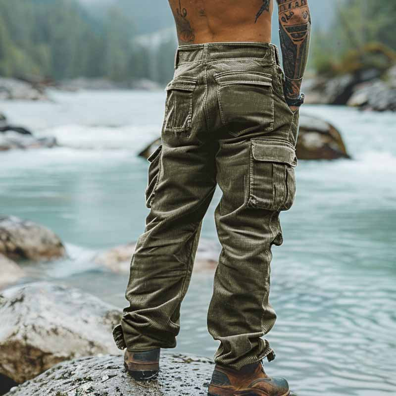 Herren Cargo-Hose Robust Mit Taschen Elastischer Bund - BerlinGlamour