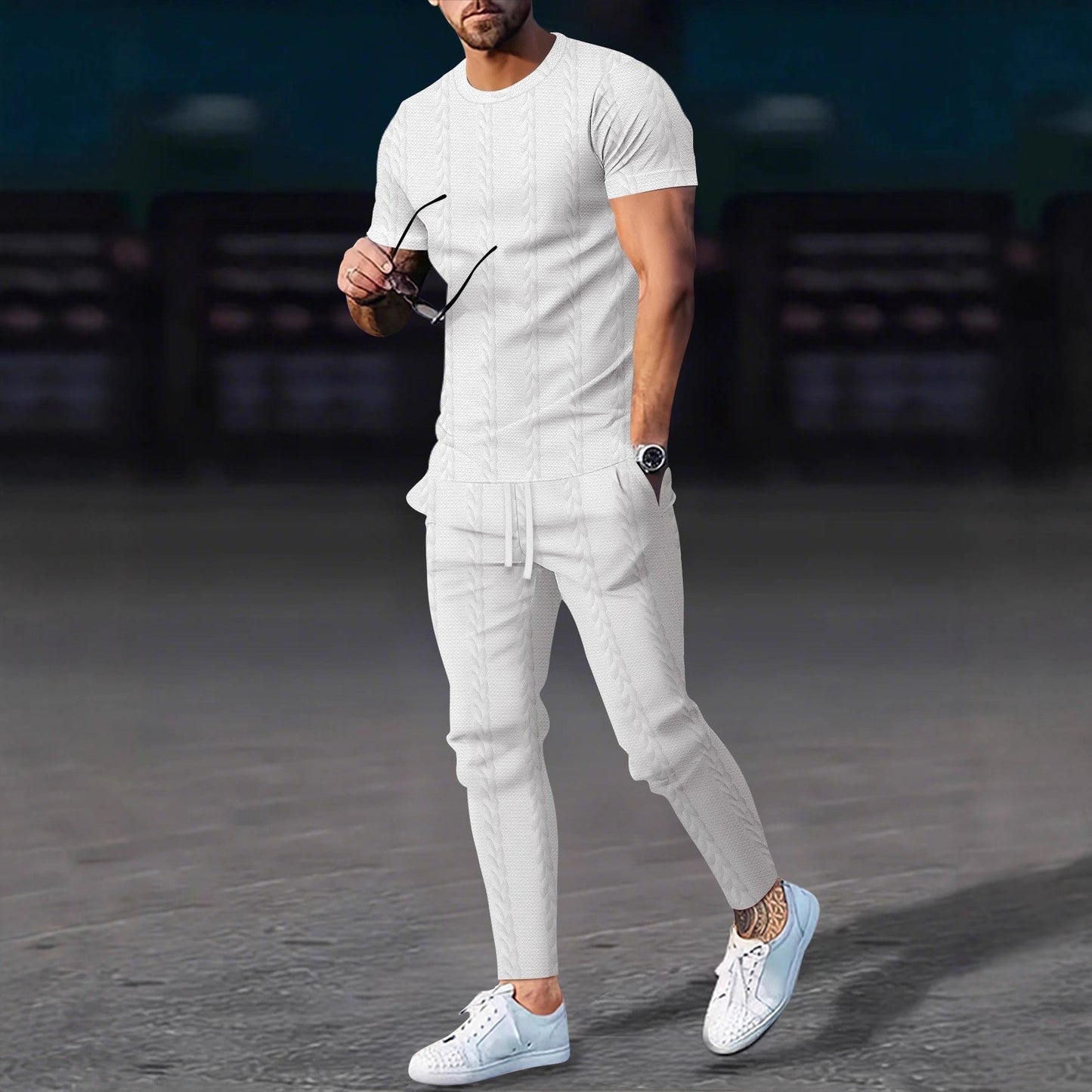 Herren Freizeit-Set Strukturiert Modern Berlin Style
