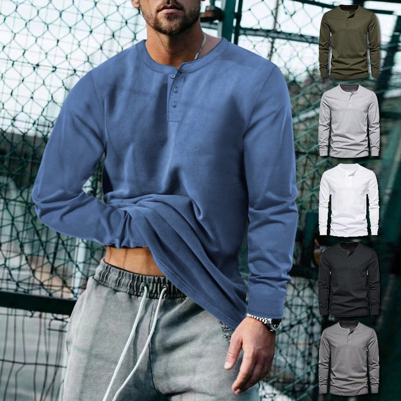 Herren Langarmshirt Modern Weich Bequem mit Knöpfen - BerlinGlamour