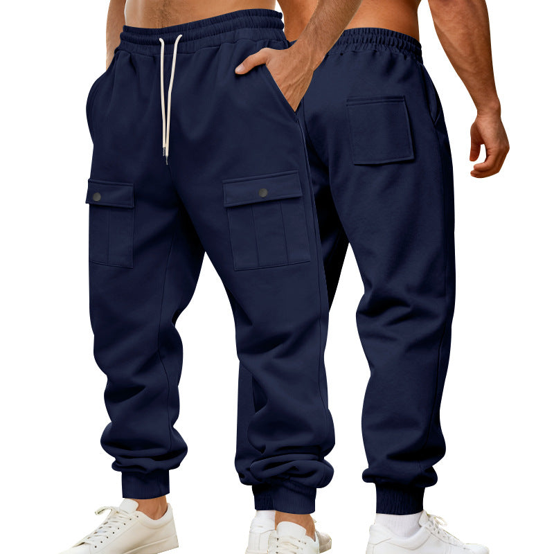 Herren Jogginghose Cargo Bequem Elastisch Funktionale Taschen
