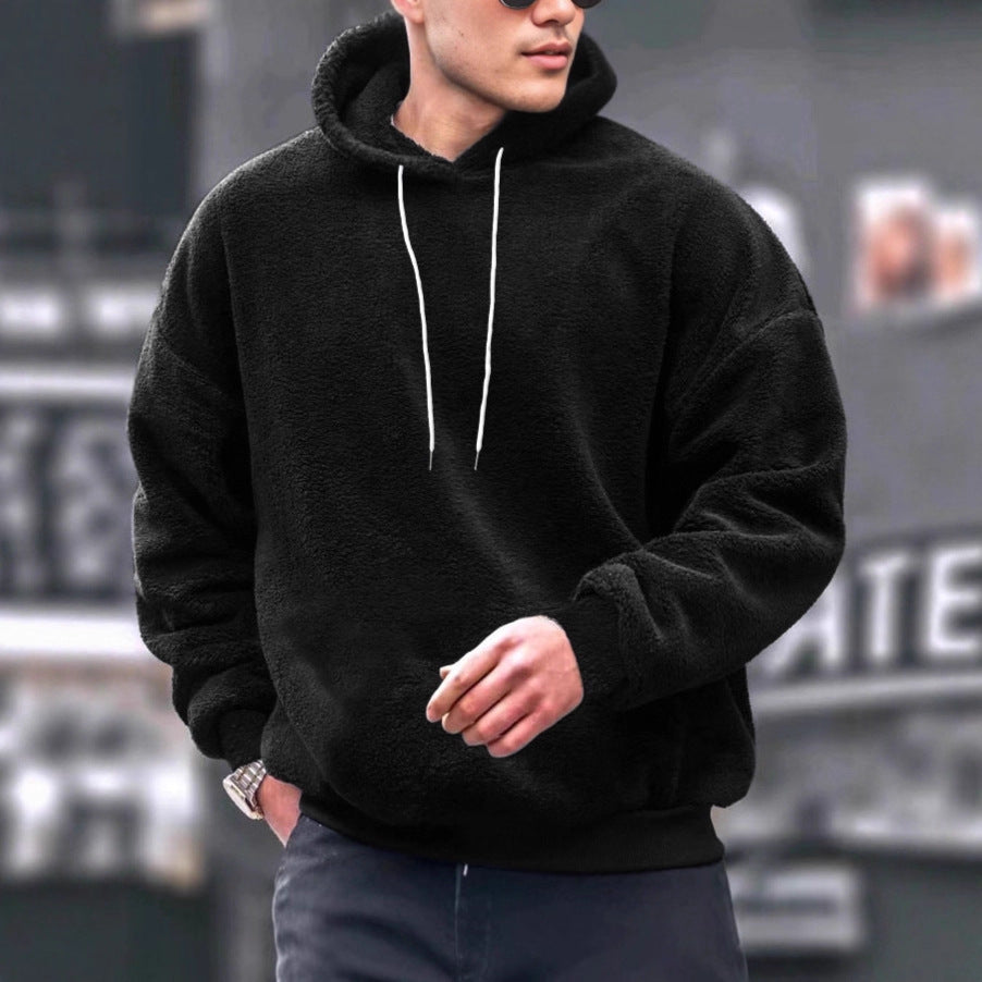 Herren Sweatshirt Kapuzenpullover Weich Fleece Grau - BerlinGlamour