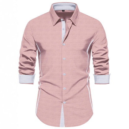 Herren Langarmhemd Modern mit Strukturdesign Elegant